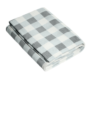 Port Authority ®  Ultra Plush Blanket. BP31 - Marshmallow/ Monument Grey Check | Port Authority
