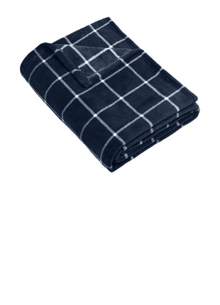 Port Authority ®  Ultra Plush Blanket. BP31 - River Blue Navy/ Marshmallow Check | Port Authority