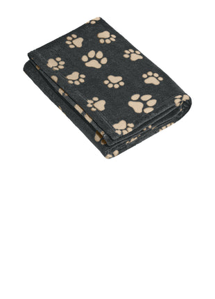 Port Authority® Small Ultra Plush Blanket BP33 - Graphite/ Biscuit Paws | Port Authority