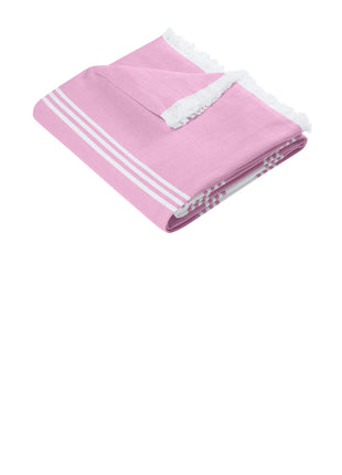 Port Authority® Beach Throw BP91 - Awareness Pink/ White | Port Authority