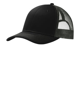 Port Authority® Snapback Trucker Cap. C402 - Black/ Grey Steel | Port Authority