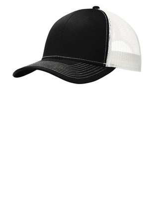 Port Authority® Snapback Trucker Cap. C402 - Black/ White | Port Authority