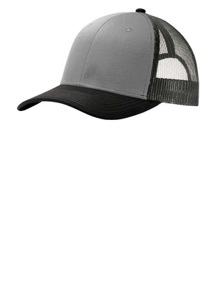 Port Authority® Snapback Trucker Cap. C402 - Gusty Grey/ Black/ Grey Steel | Port Authority