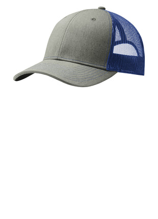 Port Authority® Snapback Trucker Cap. C402 - Heather Grey/ Patriot Blue | Port Authority
