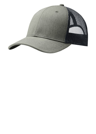 Port Authority® Snapback Trucker Cap. C402 - Heather Grey/ Rich Navy | Port Authority