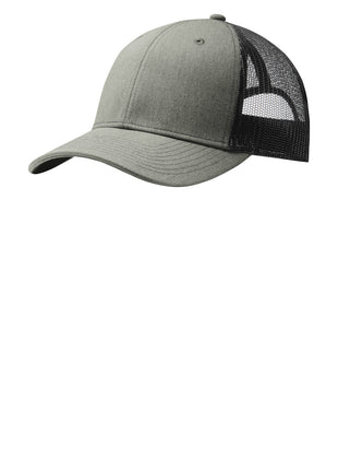 Port Authority® Snapback Trucker Cap. C402 - Heather Grey/ Black | Port Authority
