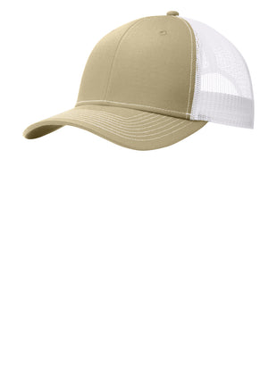 Port Authority® Snapback Trucker Cap. C402 - Light Khaki/ White | Port Authority