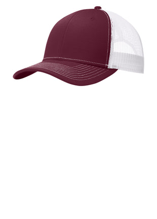 Port Authority® Snapback Trucker Cap. C402 - Maroon/ White | Port Authority