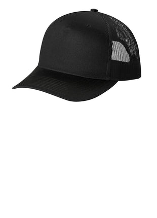 Port Authority® Snapback Five-Panel Trucker Cap C405 - Black | Port Authority