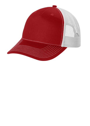 Port Authority® Snapback Five-Panel Trucker Cap C405 - Flame Red/ White | Port Authority