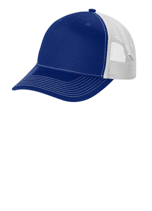 Port Authority® Snapback Five-Panel Trucker Cap C405 - Patriot Blue/ White | Port Authority