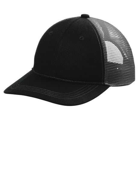 Port Authority® Unstructured Snapback Trucker Cap C409 - Black/ Grey Steel | Port Authority