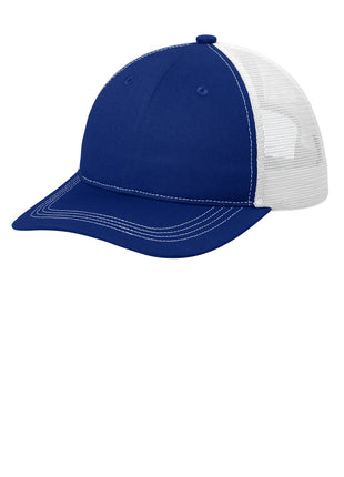 Port Authority® Unstructured Snapback Trucker Cap C409 - Patriot Blue/ White | Port Authority