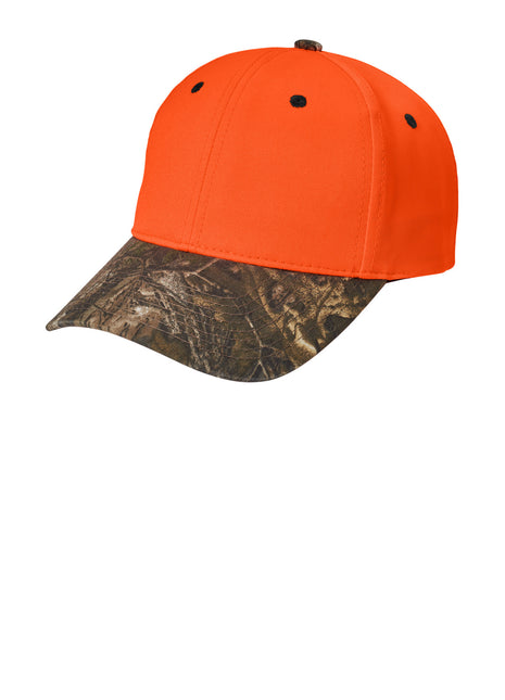 Port Authority® Enhanced Visibility Cap with Camo Brim. C804 - Orange Blaze/ Realtree Xtra | Port Authority