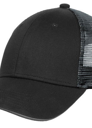 Port Authority® Double Mesh Snapback Sandwich Bill Cap. C818 - Black/ Silver | Port Authority