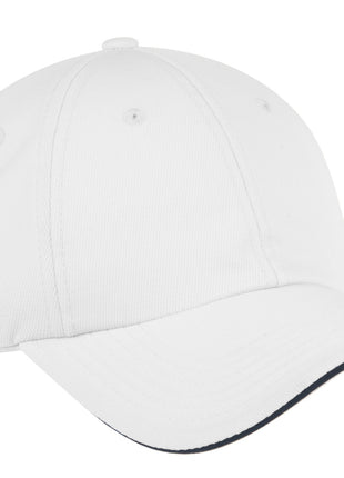 Port Authority® Dry Zone® Cap.  C838 - White/ Classic Navy | Port Authority