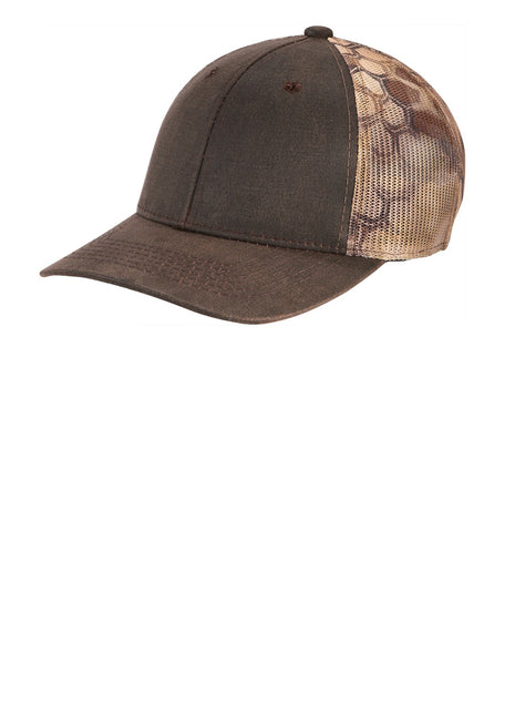 Port Authority ® Pigment Print Camouflage Mesh Back Cap C891 - Kryptek Highlander/ Brown | Port Authority