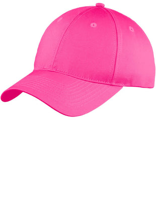 Port Authority® Six-Panel Unstructured Twill Cap. C914 - Neon Pink | Port Authority