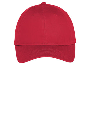 Port Authority® Six-Panel Unstructured Twill Cap. C914 - True Red | Port Authority
