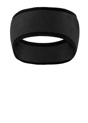 Port Authority® Two-Color Fleece Headband. C916 - Black/ Black | Port Authority