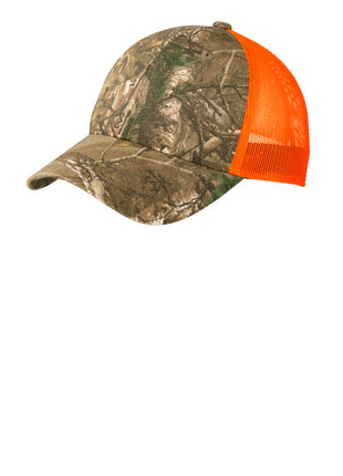Port Authority® Structured Camouflage Mesh Back Cap. C930 - Realtree Xtra/ Neon Orange | Port Authority