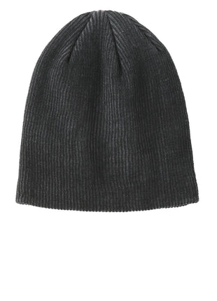 Port Authority® Rib Knit Slouch Beanie. C935 - Black/ Iron Grey | Port Authority