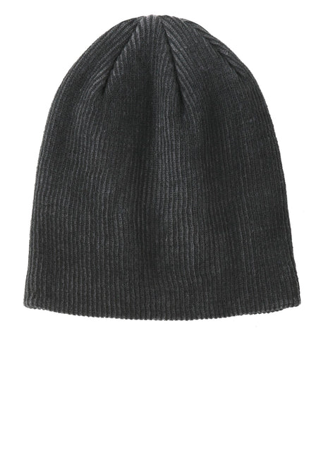 Port Authority® Rib Knit Slouch Beanie. C935 - Black/ Iron Grey | Port Authority