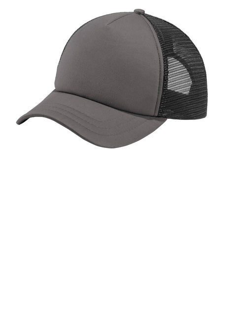 Port Authority ® 5-Panel Twill Foam Trucker Cap. C936 - Charcoal/ Black | Port Authority