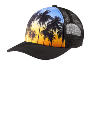 Port Authority ® Photo Real Snapback Trucker Cap C950 - Palm Trees | Port Authority