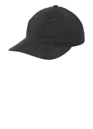 Port Authority® Light Corduroy Dad Cap C973 - Deep Black | Port Authority