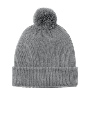 Port Authority® Cozy Pom Beanie C978 - Gusty Grey | Port Authority