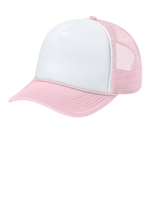 Port Authority® Foam Truck'N Cap C993 - White/ Cloud Pink/ Cloud Pink | Port Authority