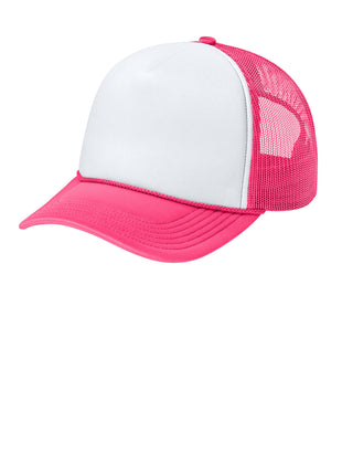 Port Authority® Foam Truck'N Cap C993 - White/ Neon Pink/ Neon Pink | Port Authority