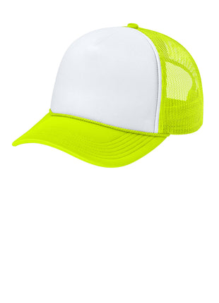 Port Authority® Foam Truck'N Cap C993 - White/ Neon Yellow/ Neon Yellow | Port Authority