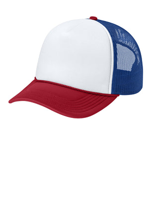 Port Authority® Foam Truck'N Cap C993 - White/ Rich Red/ True Royal | Port Authority