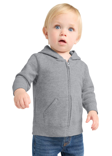 Port & Co™ Infant Core Fleece Full-Zip Hooded Sweatshirt. CAR78IZH - Athletic Heather | Port & Co