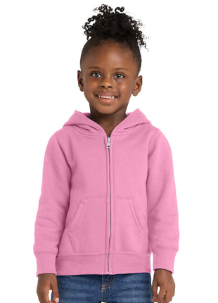 Port & Co™ Toddler Core Fleece Full-Zip Hooded Sweatshirt. CAR78TZH - Candy Pink | Port & Co