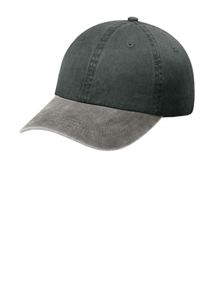 Port Authority® Two-Tone Pigment-Dyed Cap.  CP83 - Black/ Pebble | Port Authority