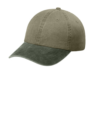 Port Authority® Two-Tone Pigment-Dyed Cap.  CP83 - Khaki/ Hunter | Port Authority