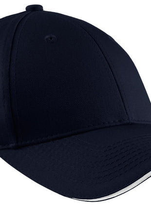Port Authority® Cotton Twill Sandwich Bill Cap.  CP85 - Navy/ White | Port Authority