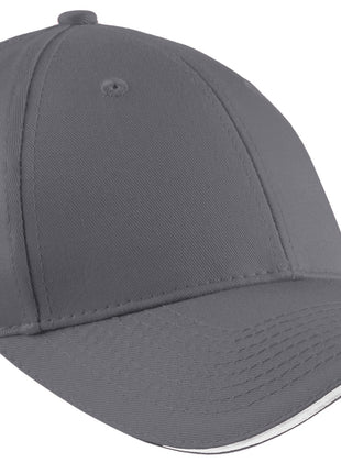 Port Authority® Cotton Twill Sandwich Bill Cap.  CP85 - Charcoal/ White | Port Authority
