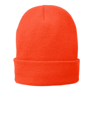 Port Authority® Fleece-Lined Knit Cap. CP90L - Athletic Orange | Port Authority