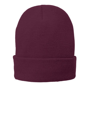 Port Authority® Fleece-Lined Knit Cap. CP90L - Maroon | Port Authority