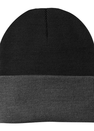 Port Authority® Knit Cap.  CP90 - Black/ Athletic Oxford | Port Authority