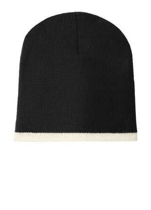 Port Authority® Beanie Cap.  CP91 - Black/ Natural | Port Authority
