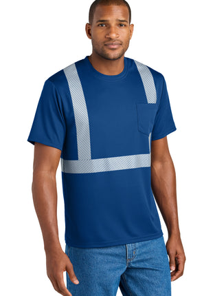 CornerStone® Enhanced Visibility Segmented Tape Tee CS206 - Royal | CornerStone