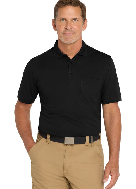 CornerStone ® Industrial Snag-Proof Pique Pocket Polo. CS4020P - Black | CornerStone
