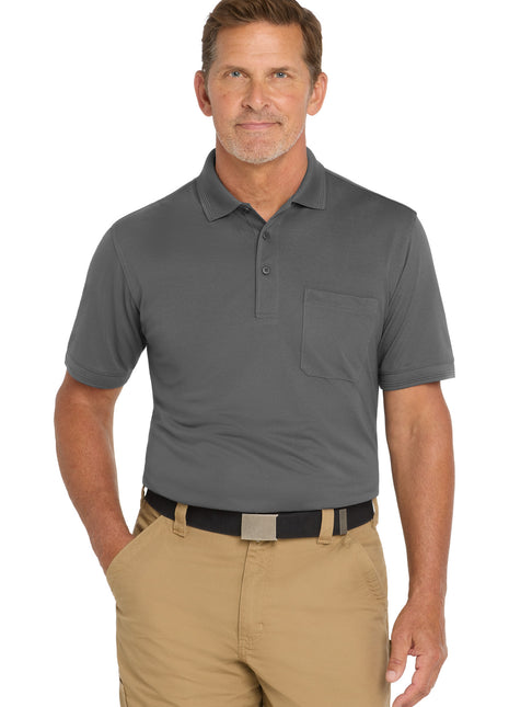 CornerStone ® Industrial Snag-Proof Pique Pocket Polo. CS4020P - Charcoal | CornerStone