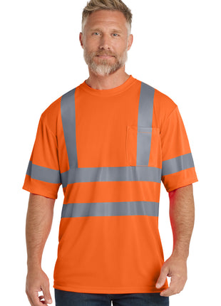 CornerStone® - ANSI 107 Class 3 Short Sleeve Snag-Resistant Reflective T-Shirt. CS408 - Safety Orange | CornerStone