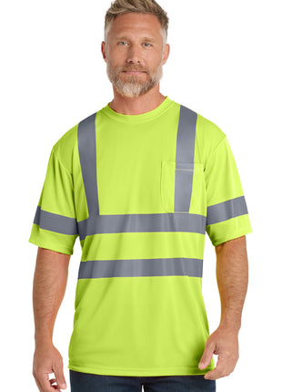 CornerStone® - ANSI 107 Class 3 Short Sleeve Snag-Resistant Reflective T-Shirt. CS408 - Safety Yellow | CornerStone